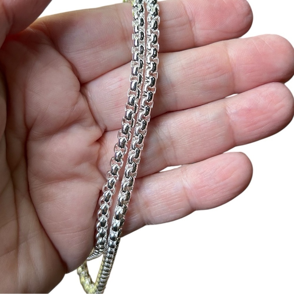 New 18 Inch Round Box Silver Chain - Picture 4 of 9